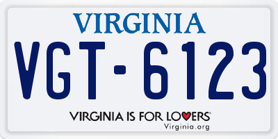 VA license plate VGT6123