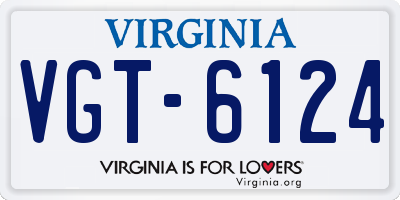 VA license plate VGT6124
