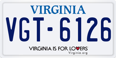 VA license plate VGT6126