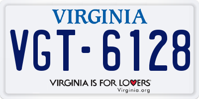 VA license plate VGT6128