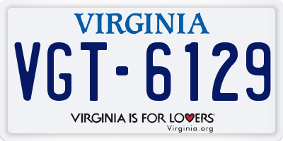 VA license plate VGT6129