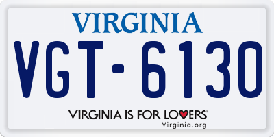 VA license plate VGT6130