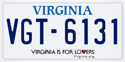 VA license plate VGT6131
