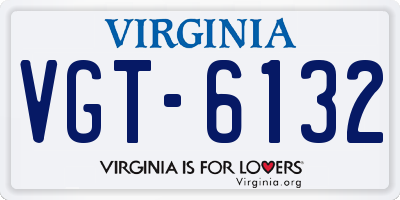 VA license plate VGT6132