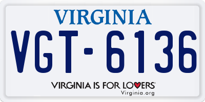 VA license plate VGT6136