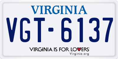 VA license plate VGT6137