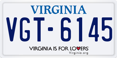VA license plate VGT6145