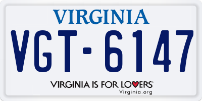 VA license plate VGT6147