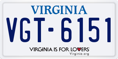 VA license plate VGT6151
