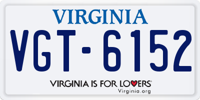 VA license plate VGT6152