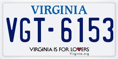 VA license plate VGT6153