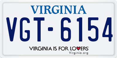VA license plate VGT6154