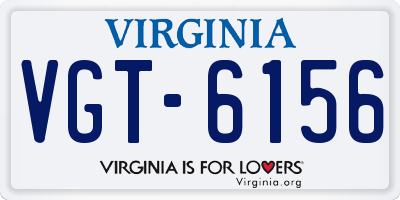 VA license plate VGT6156