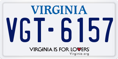 VA license plate VGT6157
