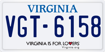 VA license plate VGT6158
