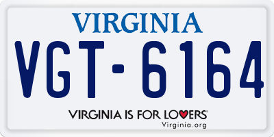 VA license plate VGT6164