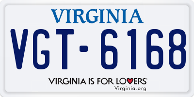 VA license plate VGT6168