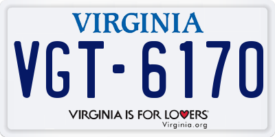 VA license plate VGT6170