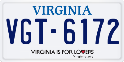 VA license plate VGT6172