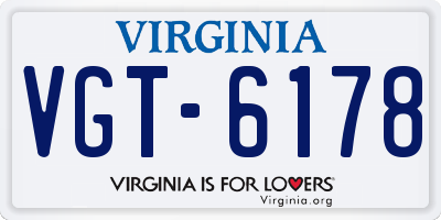 VA license plate VGT6178