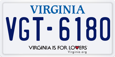 VA license plate VGT6180