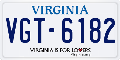 VA license plate VGT6182