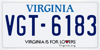 VA license plate VGT6183
