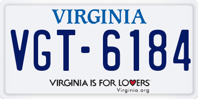 VA license plate VGT6184