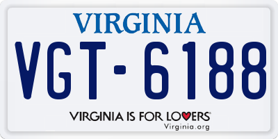 VA license plate VGT6188