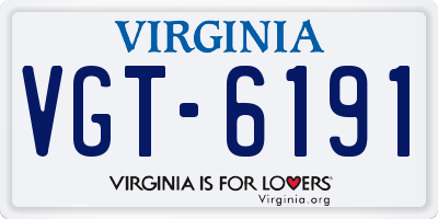 VA license plate VGT6191
