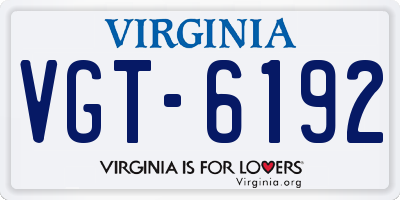 VA license plate VGT6192