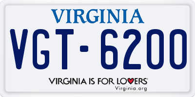 VA license plate VGT6200
