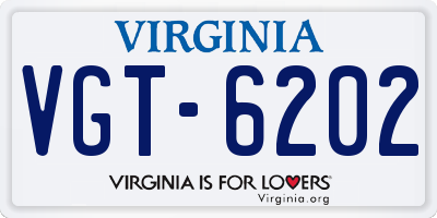 VA license plate VGT6202