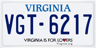 VA license plate VGT6217