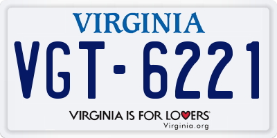 VA license plate VGT6221