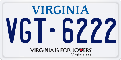 VA license plate VGT6222