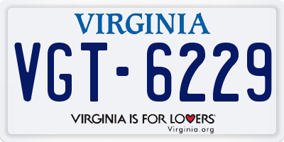 VA license plate VGT6229