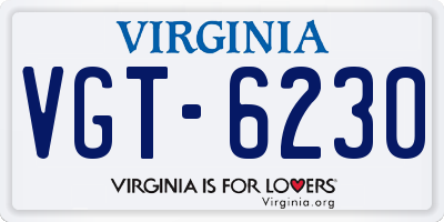 VA license plate VGT6230