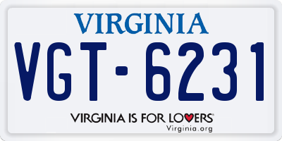 VA license plate VGT6231