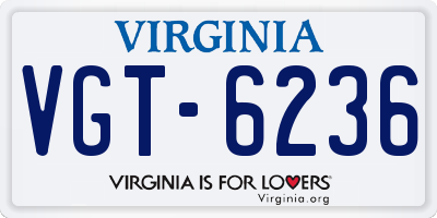 VA license plate VGT6236