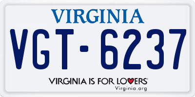 VA license plate VGT6237