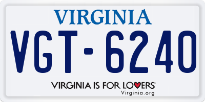 VA license plate VGT6240