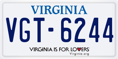 VA license plate VGT6244