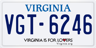 VA license plate VGT6246