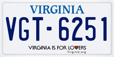 VA license plate VGT6251