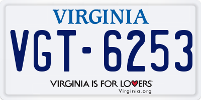 VA license plate VGT6253