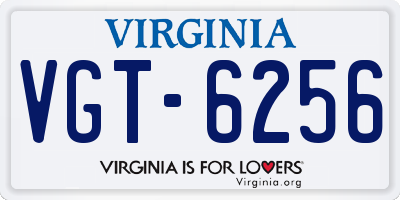 VA license plate VGT6256