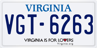 VA license plate VGT6263