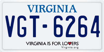 VA license plate VGT6264