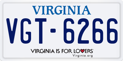 VA license plate VGT6266
